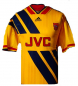 Preview: Adidas Arsenal London Trikot 10 Paul Merson Equipment JVC 1993/94 auswärts gelb Herren L