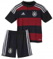 Preview: Adidas Deutschland Trikot + Hose WM 2014 away rot schwarz weiß DFB 3 Sterne Minikit Baby Kind 68 cm