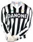 Preview: Kappa Juventus Turin Trikot 1992-94 Danone heim weiß schwarz langarm Herren L