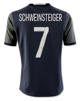 Adidas Deutschland Trikot 7 Bastian Schweinsteiger Euro 2016 DFB Auswärts Grau Herren S