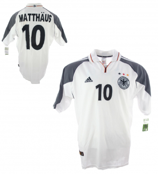 Adidas Deutschland Trikot 10 Lothar Matthäus Euro 2000 DFB Heim weiß Herren 176cm