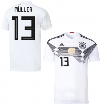 Adidas Deutschland Trikot 13 Thomas Müller WM 2018 heim weiß DFB 4 Sterne Herren S oder L