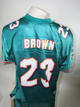 Miami Dolphins NFL Reebok Jersey 23 Brown size Large Authentic