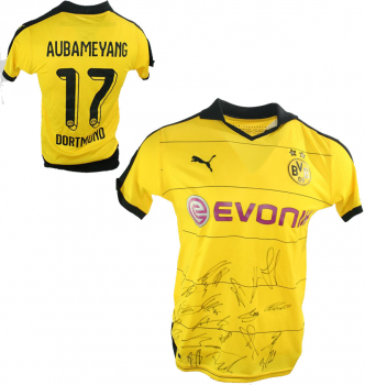 Puma Borussia Dortmund Trikot 17 Pierre-Emerick Aubameyang 2015/16 Heim BVB Neu Team signiert Herren M