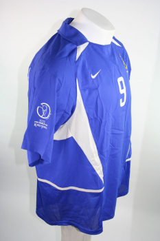 Nike Brasilien Trikot 9 Ronaldo WM 2002 Weltmeister Away Blau Herren XL