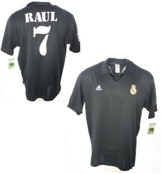 Adidas Real Madrid Trikot 7 Raul 2001/02 100 Jahre Schwarz Herren XL