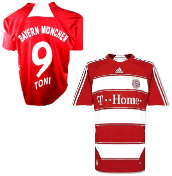 Adidas FC Bayern München Trikot 9 Luca Toni 2007/08 heim rot Kinder 152 cm youth M 11/12 jahre