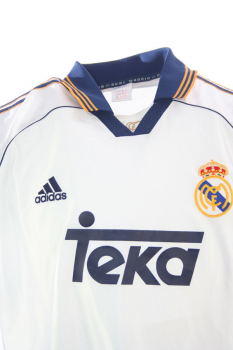 Adidas Real Madrid Trikot 7 Raul 9 Suker 10 Seedorf 4 Hierro 1998-00 Teka Weiß CL Herren M oder L