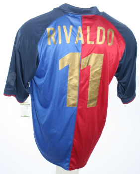Preview: Nike FC Barcelona Trikot 11 Rivaldo 1999/2000 Blau/Rot Home Herren XL