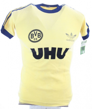 Adidas Borussia Dortmund Trikot 8 Zorc 1982/83 UHU heim BVB gelb schwarz Herren S