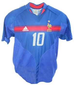 Adidas Frankreich Trikot 10 Zinedine Zidane Euro 2004 Blau Herren S M L XXL