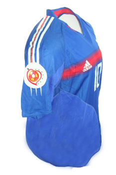 Adidas Frankreich Trikot 10 Zinedine Zidane Euro 2004 Blau Herren S M L XXL
