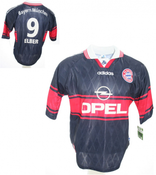 Adidas FC Bayern München Trikot 9 Giovane Elber 1997/98 Opel Heim Herren L B-Ware