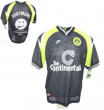 Nike Borussia Dortmund Trikot Meister 1995/96 BvB kurzarm Schwarz Herren L