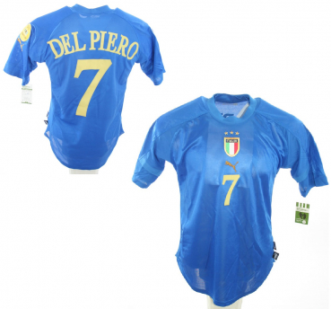 Puma Italien Trikot 7 Alessandro Del Piero Euro 2004 Heim Blau Herren L oder XL
