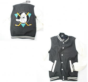 Urban Classics Anaheim Mighty Ducks Jacke College Walt Disney NHL Trikot Schwarz Neu Herren S