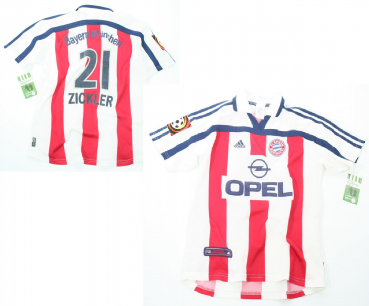 Adidas FC Bayern München Trikot 21 Zickler 2000/01 CL Auswärts Opel Kinder 176cm = Herren S-M (B-Ware)