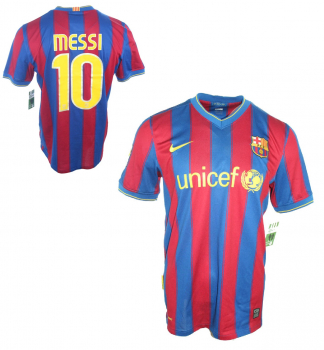 Nike FC Barcelona Trikot 10 Lionel Messi 2009/10 CL Sieger Unicef Heim Herren L