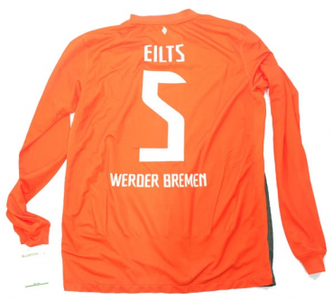 Nike SV Werder Bremen camiseta 5 Dieter Eilts 2011/12 naranja Away men's S-M 176cm