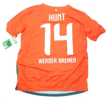 Nike SV Werder Bremen camiseta 14 Aaron Hunt 2011/12 Away naranja men's S-M 164cm-176cm