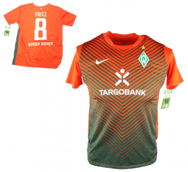 Nike SV Werder Bremen Trikot 8 Clemens Fritz 2011/12 Away SVW Orange Herren S-M 164cm-176cm