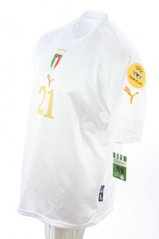 Puma Italien Trikot 21 Andrea Pirlo Euro 2004 Away weiß Herren XL