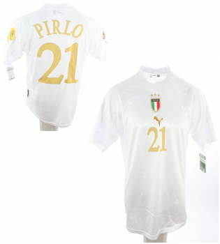 Puma Italien Trikot 21 Andrea Pirlo Euro 2004 Away weiß Herren XL