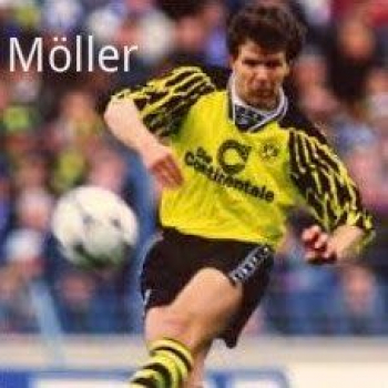 Nike Borussia Dortmund Meister Trikot 10 Andreas Möller 1994/95 Die Continentale gelb Herren XS = 164 cm