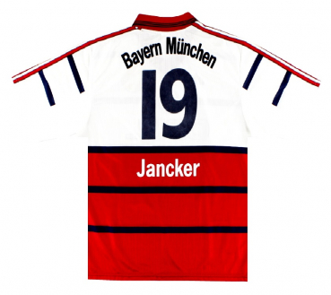 Adidas FC Bayern München Trikot 19 Carsten Jancker 1998/99 auswärts rot weiß Opel Herren XL (B-ware)