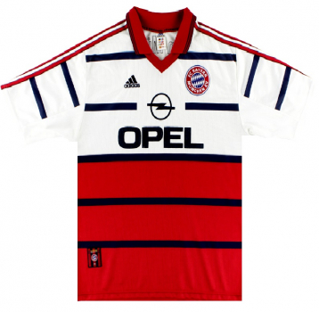 Adidas FC Bayern München Trikot 19 Carsten Jancker 1998/99 auswärts rot weiß Opel Herren XL (B-ware)