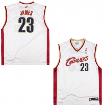 Reebok Cleveland CAVALIERS Trikot 23 Lebron James Weiß home NBA Herren L