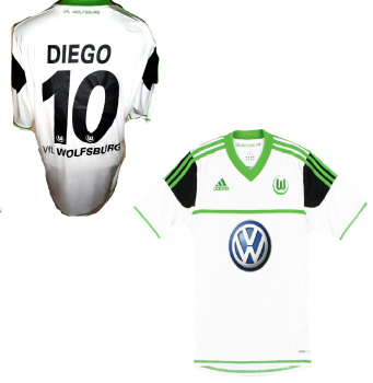 Adidas VFL Wolfsburg Trikot 10 Diego 2012/13 auswärts weiß VW Herren XL