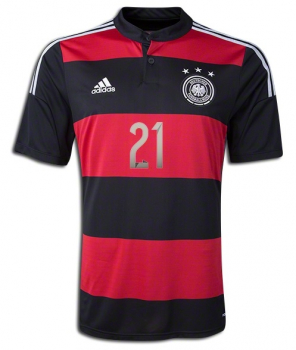 Adidas Deutschland Trikot 21 Marco Reus 2014 DFB auswärts rot/schwarz Herren M
