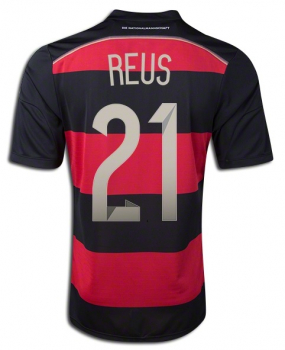 Adidas Deutschland Trikot 21 Marco Reus 2014 DFB auswärts rot/schwarz Herren M