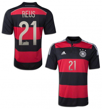 Adidas Deutschland Trikot 21 Marco Reus 2014 DFB auswärts rot/schwarz Herren M