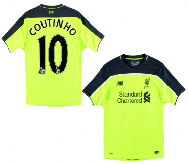 New Balance FC Liverpool Trikot 10 Philippe Coutinho 2016/17 away Standard Chartered Herren L