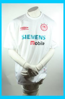 Umbro Olympiakos Piräus Trikot Siemens Mobil 2006 Griechenland Weiß Neu Herren L
