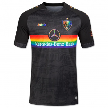 Jako VfB Stuttgart Trikot 2022/23 M-3X Regenbogen vielfalt schwarz neu Herren M