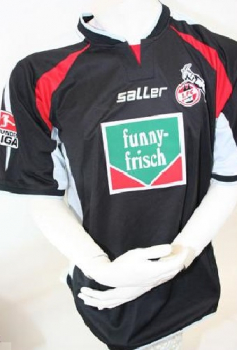 Saller 1.FC Köln Trikot 10 Podolski 2004/05 Funny Frisch matchworn schwarz Herren L/XL