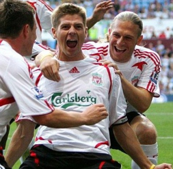 Adidas FC Liverpool camiseta 8 Steven Gerrard 200708 blanco senor M