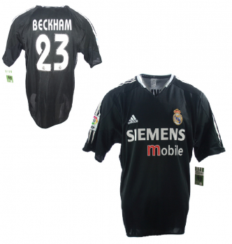 Adidas Real Madrid Trikot 23 David Beckham 2003/04 auswärts Schwarz Herren XL