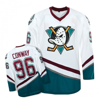 Anaheim Mighty Ducks Trikot 96 Charlie Conway NHL Film Movie Weiß Neu S/M/L/XL/XXL/3XL