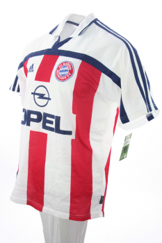 Adidas FC Bayern München Trikot 2000/01 CL Sieg Away Opel Weiß Rot NEU Herren XL