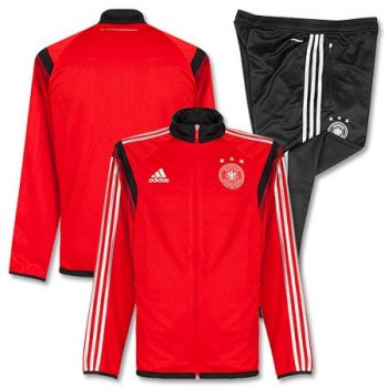 Adidas Deutschland Trainingsanzug Präsentationsanzug WM 2014 DFB rot schwarz auswärts Herren M oder L