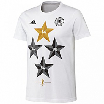 Adidas Deutschland T-Shirt Coming Home Winner 4-Sterne WM 2014 DFB Weiß Herren S