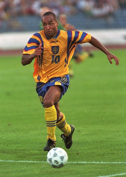 Adidas Schweden Trikot 10 Martin Dahlin 1996 -1998 Gelb Heim Herren M oder XL