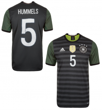 Adidas Deutschland Trikot 5 Mats Hummels Euro 2016 DFB Auswärts Grau Herren M