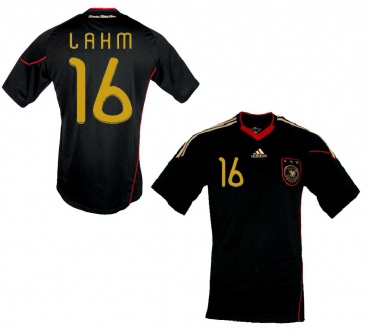 Adidas Alemania camiseta 16 Philipp Lahm Copa del Mondo 2010 negro senor S