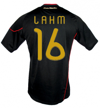 Adidas Alemania camiseta 16 Philipp Lahm Copa del Mondo 2010 negro senor S