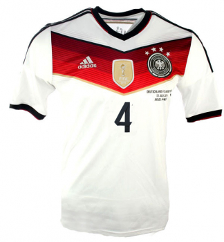 Adidas Germany jersey 4 Benedikt Höwedes World Cup 2014 home 4 stars white men's XL